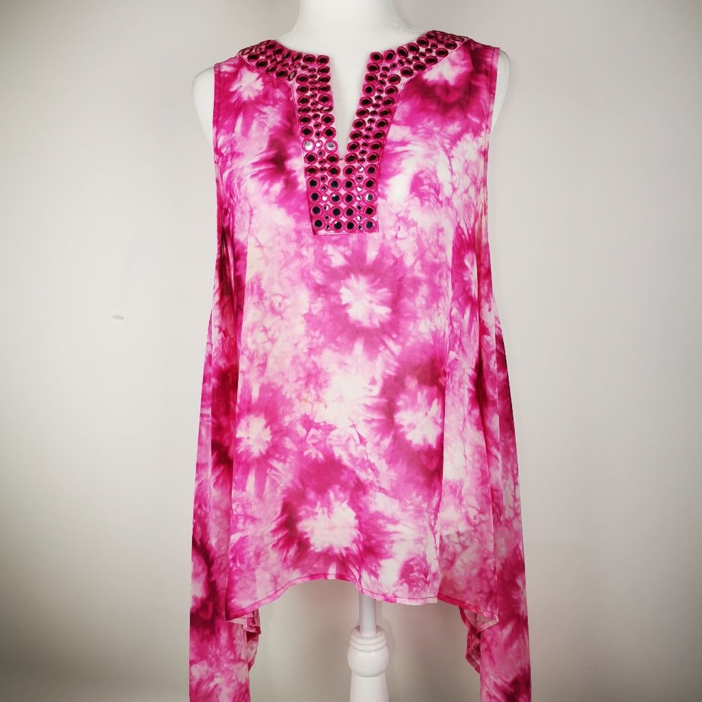 Michael by MK Tie Dye Tunic with Neck detail